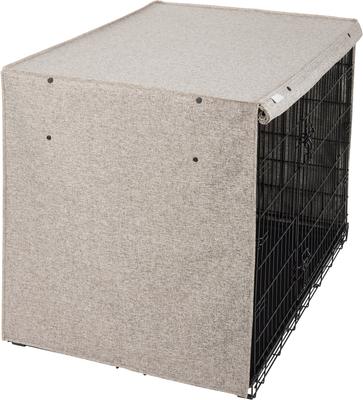 Show full view: Frisco Faux Linen Dog Crate Cover, Brown, 42in slide 4 of 8