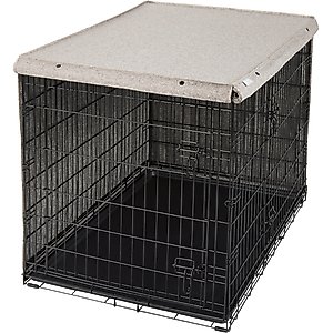 Frisco Faux Linen Dog Crate Cover, Light Brown, 42in