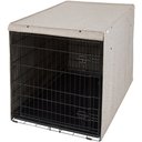 Frisco Faux Linen Dog Crate Cover, Brown, 48in