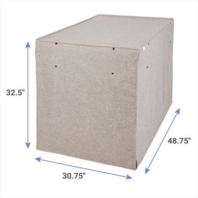 Show full view: Frisco Faux Linen Dog Crate Cover, Brown, 48in slide 3 of 8