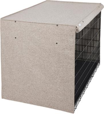 Show full view: Frisco Faux Linen Dog Crate Cover, Brown, 48in slide 4 of 8