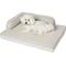 Show in main carousel: Frisco Faux Linen Personalized Corner Bolster Dog Bed with Removable Cover, Light Gray, Large slide 3 of 7