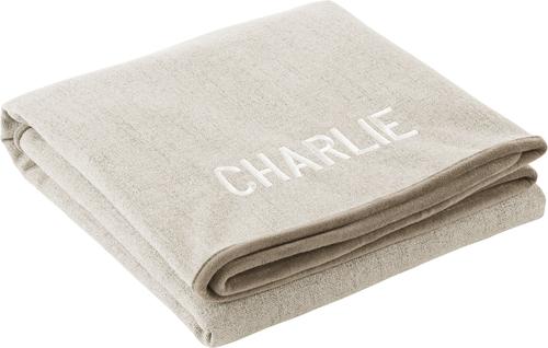 Show full view: Frisco Faux Linen Personalized Dog & Cat Blanket, Beige, Large slide 4 of 8