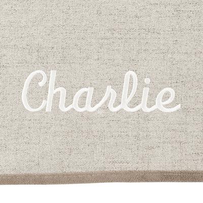 Show full view: Frisco Faux Linen Personalized Dog & Cat Blanket, Beige, Large slide 7 of 8