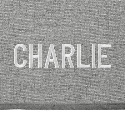 Show full view: Frisco Faux Linen Personalized Dog & Cat Blanket, Dark Gray, Large slide 5 of 10