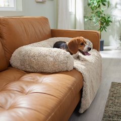 Frisco Faux Long Fur Bolster Cat & Dog Couch Cover, Sand