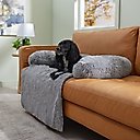 Frisco Faux Long Fur Bolster Cat & Dog Couch Cover, Smoke Grey