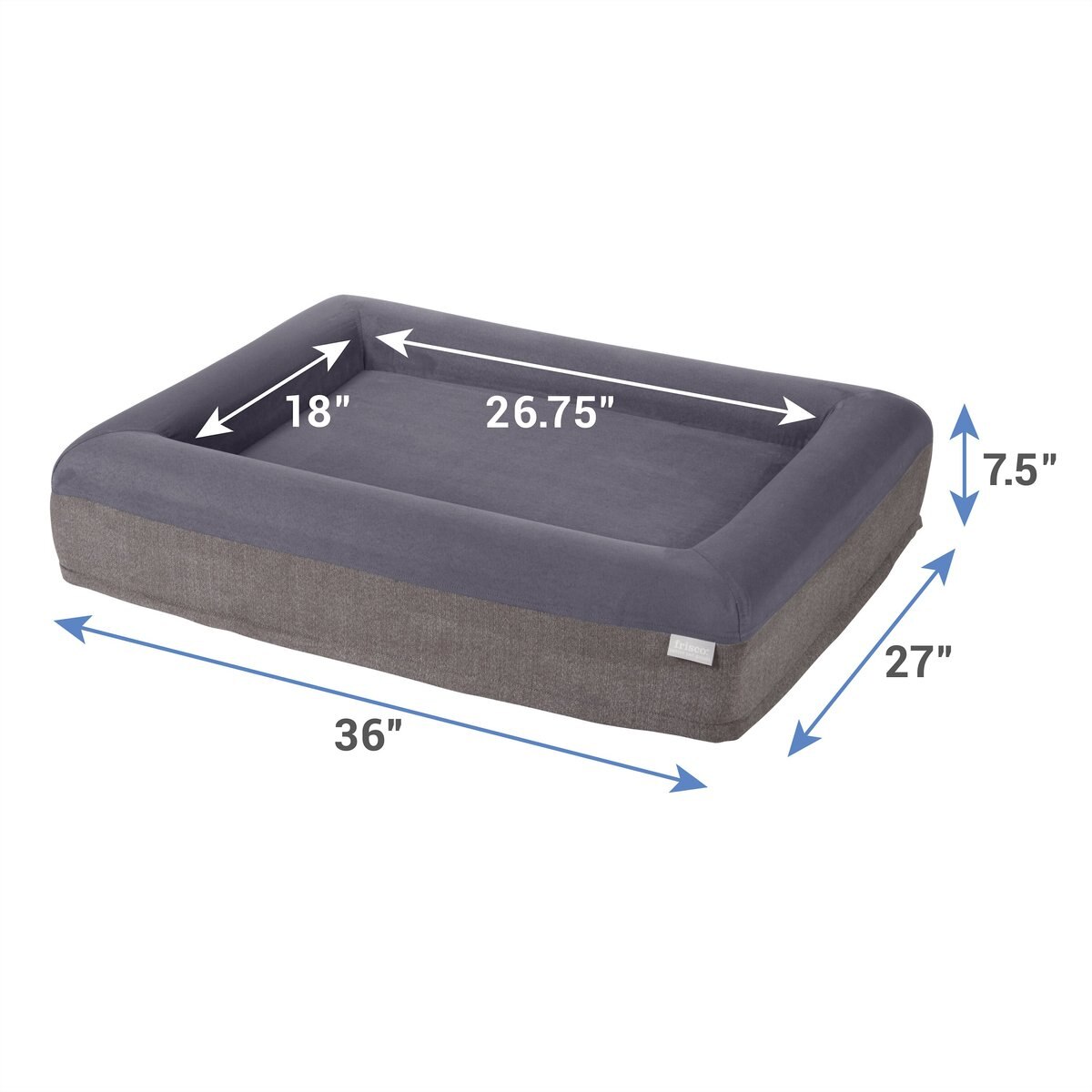 Frisco Faux Suede Pillow Cat & Dog Bed with Removable Cover