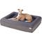 Show in main carousel: Frisco Faux Suede Orthopedic Bolster Cat & Dog Bed with Removable Cover, Gray, Large slide 3 of 8