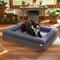 Show in main carousel: Frisco Faux Suede Orthopedic Bolster Cat & Dog Bed with Removable Cover, Gray, X-Large slide 1 of 8