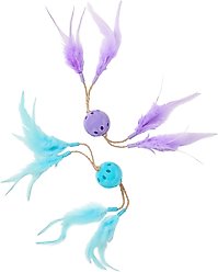 Frisco Feather & Play Plastic Balls Cat Toy, 2 count