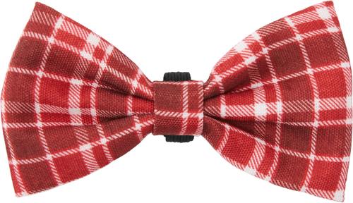 Show full view: Frisco Festive Plaid Dog Collar with Removable Plaid Bow, Red Plaid, XS - Neck: 8-12-in, Width: 5/8-in slide 4 of 7