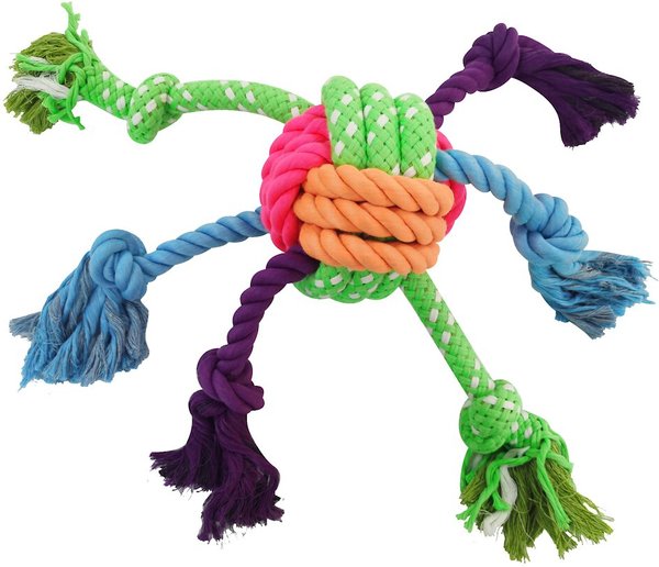 Frisco Fetch Colorful Ball Knot Rope Dog Toy