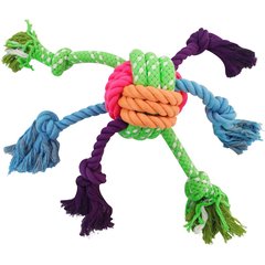Frisco Fetch Colorful Ball Knot Rope Dog Toy, Large/X-Large