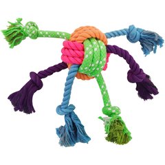 Frisco Fetch Colorful Ball Knot Rope Dog Toy, Medium/Large