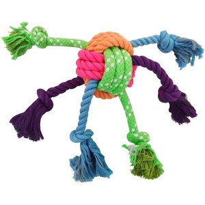 Frisco Fetch Colorful Ball Knot Rope Dog Toy, Medium/Large