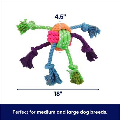 Show full view: Frisco Fetch Colorful Ball Knot Rope Dog Toy, Medium/Large slide 2 of 5