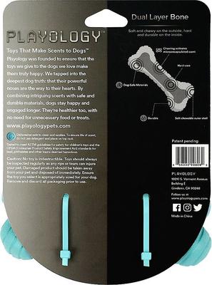 Show full view: Frisco Fetch Squeaking Colorful Tennis Ball, 3-Pack + Playology All Natural Dual Layer Bone Dog Toy, Large, Peanut Butter Scented slide 6 of 9