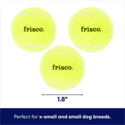 Frisco Fetch Squeaky Tennis Ball Dog Toy, X-Small/Small, 3 count slide 2 of 6
