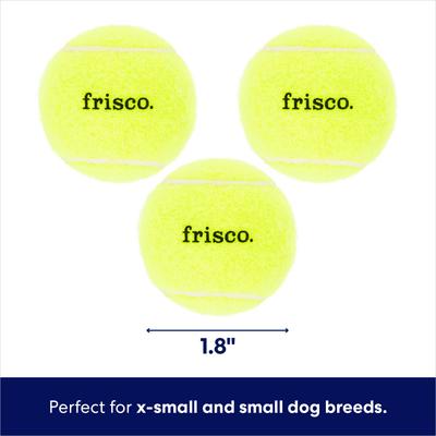 Show full view: Frisco Fetch Squeaky Tennis Ball Dog Toy, X-Small/Small, 3 count slide 2 of 7