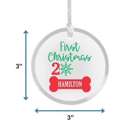 Show full view: Frisco Christmas "First Christmas" Round Shaped Personalized Ornament slide 2 of 7