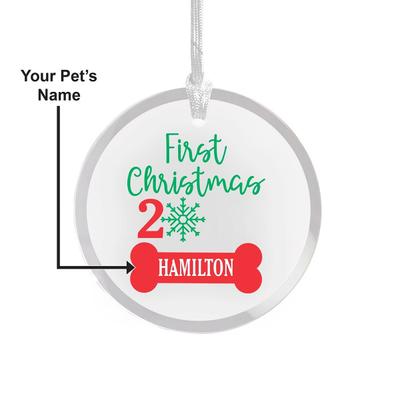 Show full view: Frisco Christmas "First Christmas" Round Shaped Personalized Ornament slide 5 of 7