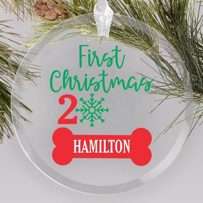 Show full view: Frisco Christmas "First Christmas" Round Shaped Personalized Ornament slide 6 of 7