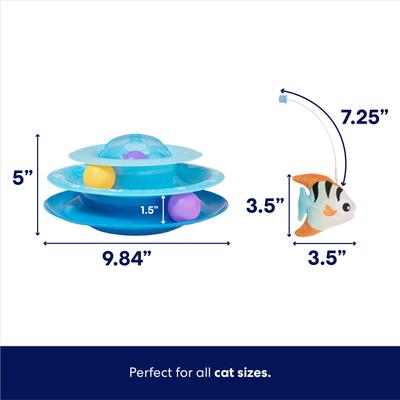 Show full view: Frisco Fish in Ocean Wobble & Spin Cat Tracks Cat Toy with Catnip slide 2 of 5