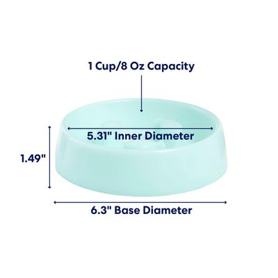 Show full view: Frisco Fish Shaped Ridges Slow Feed Bowl, Light Blue, 1 Cup, 2 count slide 3 of 9