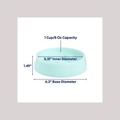 Show full view: Frisco Fish Shaped Ridges Slow Feed Bowl, Light Blue, Small: 1 cup, 1 count slide 2 of 8
