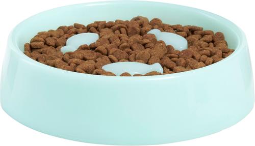 Show full view: Frisco Fish Shaped Ridges Slow Feed Bowl, Light Blue, Small: 1 cup, 1 count slide 3 of 8