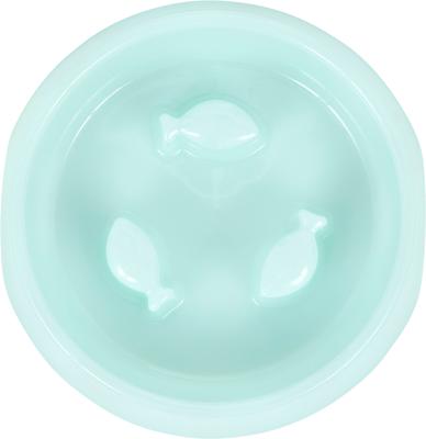 Show full view: Frisco Fish Shaped Ridges Slow Feed Bowl, Light Blue, Small: 1 cup, 1 count slide 4 of 8