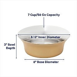 Frisco Flare Dog & Cat Bowl, Gold, Large: 7 cup, 1 count slide 2 of 8