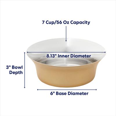 Show full view: Frisco Flare Dog & Cat Bowl, Gold, Large: 7 cup, 1 count slide 3 of 11