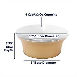 Frisco Flare Dog & Cat Bowl, Gold, Medium: 4 cup, 1 count slide 2 of 9