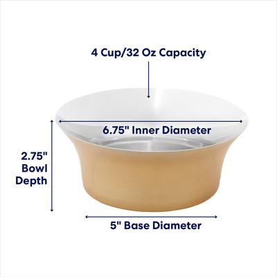 Show full view: Frisco Flare Dog & Cat Bowl, Gold, Medium: 4 cup, 1 count slide 3 of 12