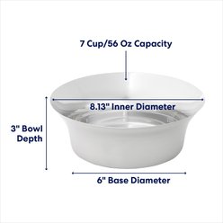 Frisco Flare Dog & Cat Bowl, Stainless Steel, Large: 7 cup, 1 count slide 2 of 8