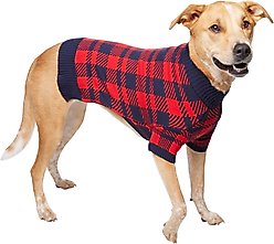 Frisco Fleece Lined Buffalo Plaid Mock Neck Dog & Cat Sweater, Navy, X-Large