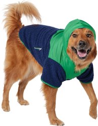 Frisco Fleece Snap Dog & Cat Pullover Hoodie with Cozy Sherpa lining, Navy, X-Large