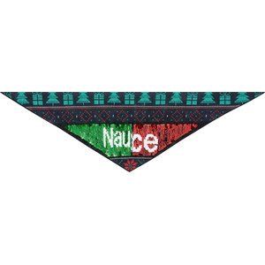 Frisco Flip Sequin Naughty/Nice Dog & Cat Bandana, Medium/Large