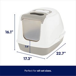 Frisco Flip Top Hooded Cat Litter Box, Gray, Large, 22-in slide 2 of 5