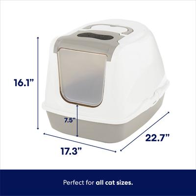 Show full view: Frisco Flip Top Hooded Cat Litter Box, Gray, Large, 22-in slide 2 of 6