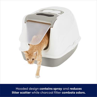 Show full view: Frisco Flip Top Hooded Cat Litter Box, Gray, Large, 22-in slide 3 of 6
