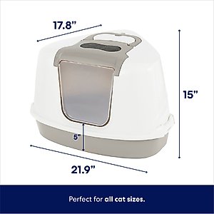 Frisco Flip Top Hooded Corner Cat Litter Box, Large, 21-in