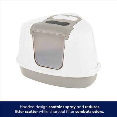 Show full view: Frisco Flip Top Hooded Corner Cat Litter Box, Large, 21-in slide 4 of 6