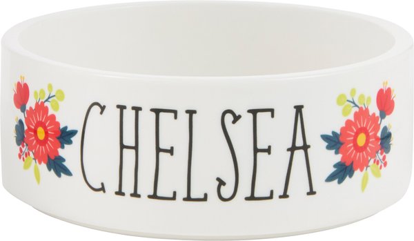 Show full view: Frisco Flower Ceramic Personalized Dog Bowl, 2.75 cup slide 1 of 8
