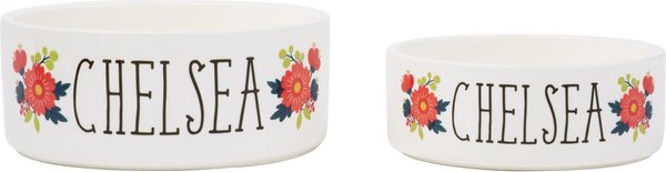 Show full view: Frisco Flower Ceramic Personalized Dog Bowl, 2.75 cup slide 6 of 8