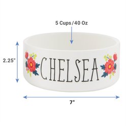 Frisco Flower Ceramic Personalized Dog Bowl, 5 cup slide 2 of 6
