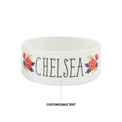 Show full view: Frisco Flower Ceramic Personalized Dog Bowl, 5 cup slide 6 of 7