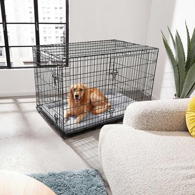 Show full view: Frisco Fold & Carry Double Door Collapsible Wire Crate & Mat Kit, 48 inch + Stainless Steel Bowl, 4.75-cup, 2 count slide 5 of 9